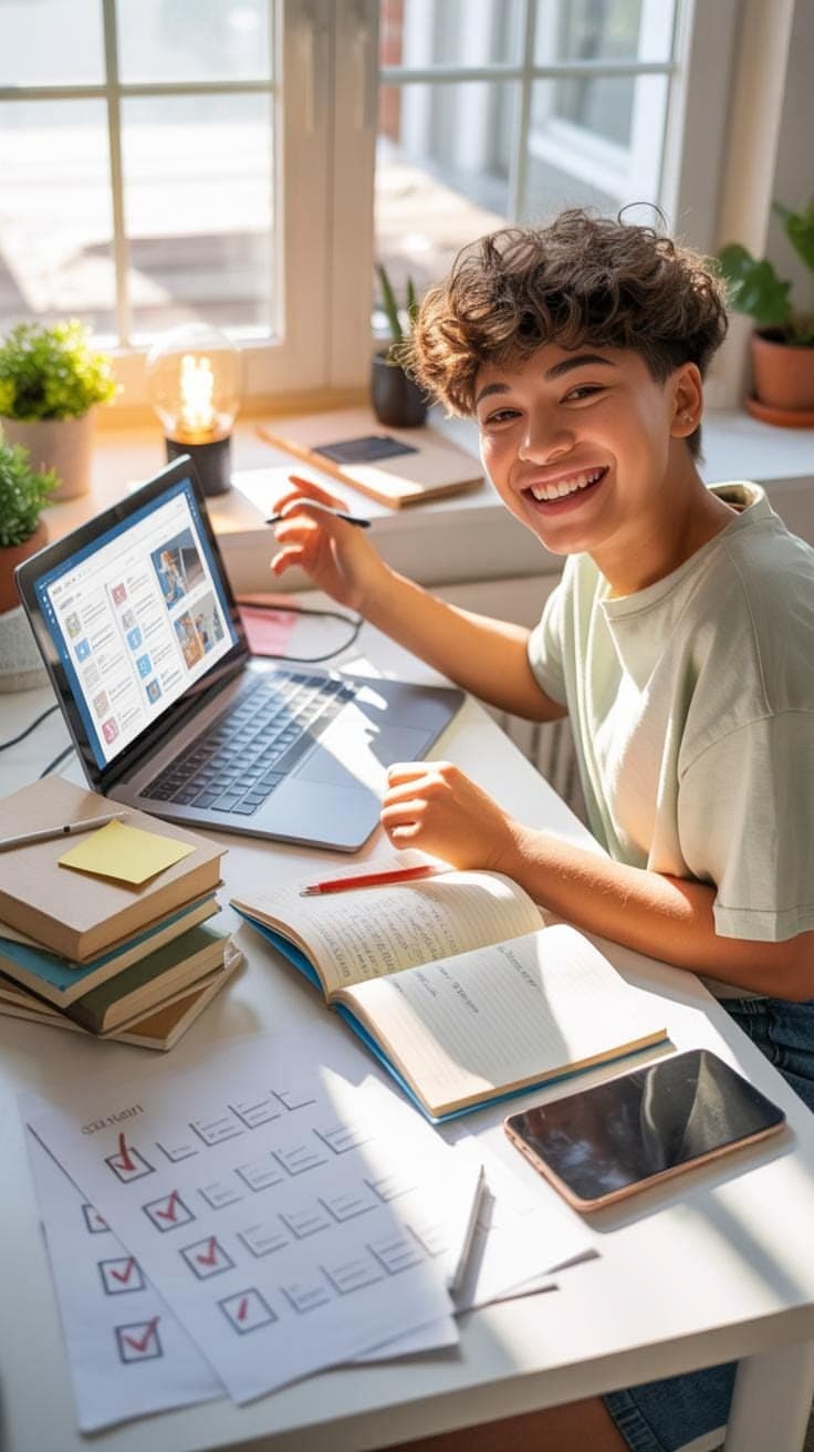 Young professional focusing on learning development tasks